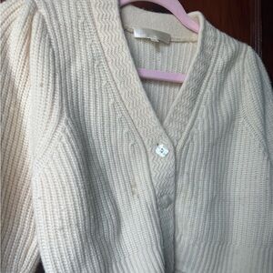 LoveShackFancy Cream Knit Cardigan